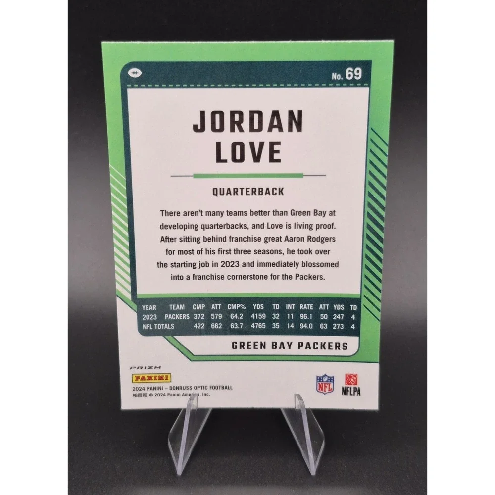 2024 Panini Donruss Optic Jordan Love #69‎ Rocket Prizm Green Bay Packers SP